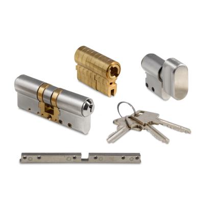 Jasa Company universal dråbecylinder, 6-stift, inkl. 3 nøgler, cylinder/vrider, mat forniklet