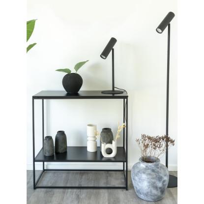 Lampe i sort med stofledning på 200 cm, Pære: GU10/5W LED - IP20