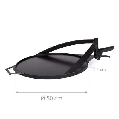 Cook King grillplade med håndtag til Bandito og Montana X bålsted, naturstål, sort, Ø50 cm