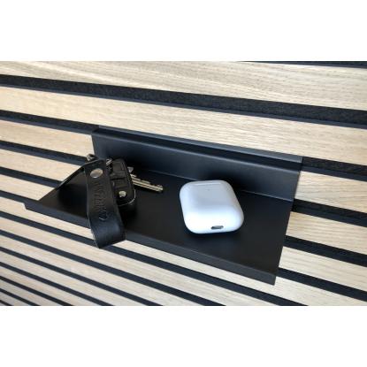 Millex hylde til akustikpanel, 4 knager, 21,5 cm, sort