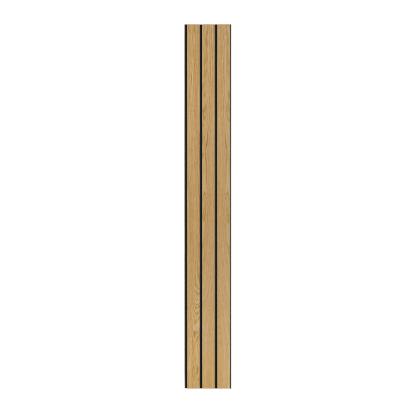 I-Wood Basic 3-lamel akustikpanel, klar olieret, sort filt og sort kerne, egefiner, 17 x 300 mm 