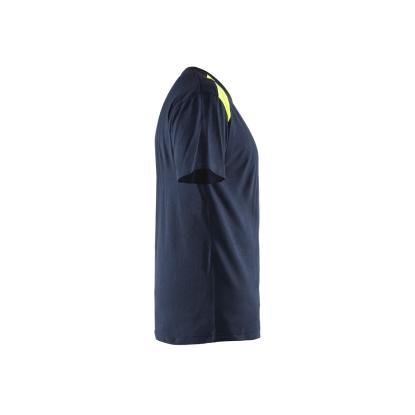 Blåkläder 3379 t-shirt, mørk marineblå/hi-vis gul