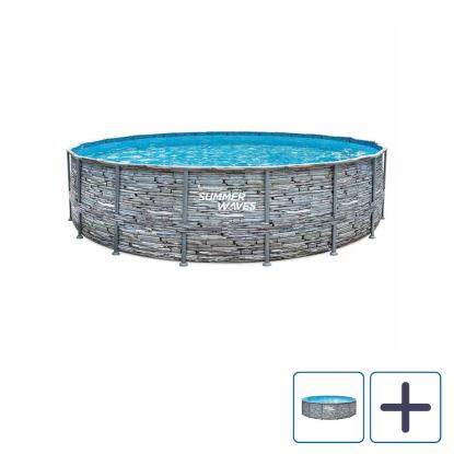 Summer Waves Elite pool med filterpumpe og stige, sten look
