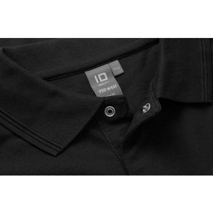 ID PRO Wear 0330 poloshirt med trykknap, sort