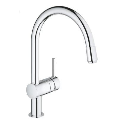 GROHE Minta køkkenarmatur med høj C-tud og udtræk, krom 