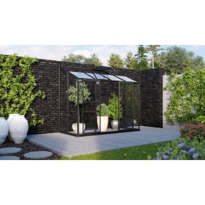 Vitavia Ida 3300 drivhus, sort, 3,3 m², 3 mm glas, inkl. sokkel