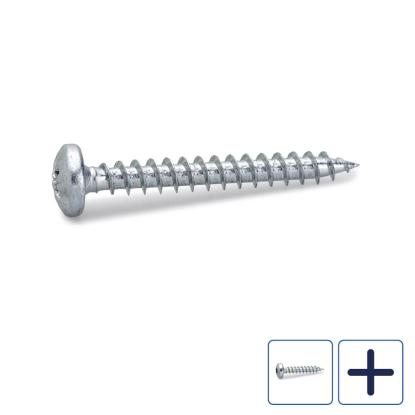 FAST spånskrue med rundt hoved, elforzinket, 4,5 mm - 200 stk.