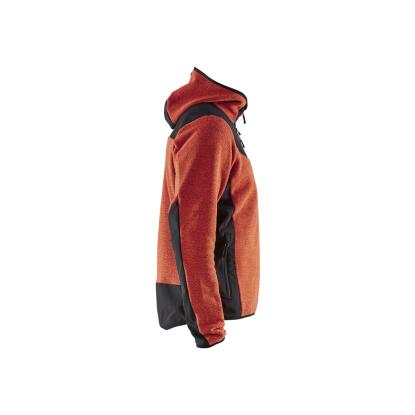 Blåkläder 5940 strikket jakke med softshell, brændt rød/sort