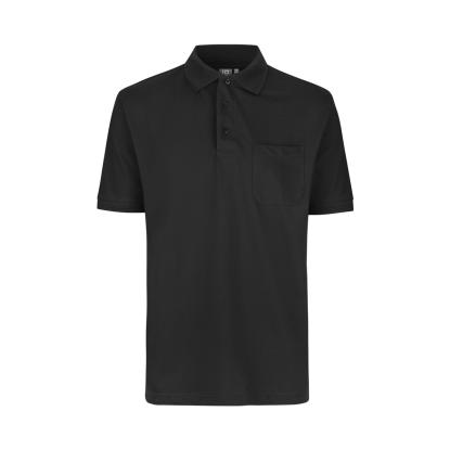 ID PRO Wear 0320 poloshirt med lomme, sort