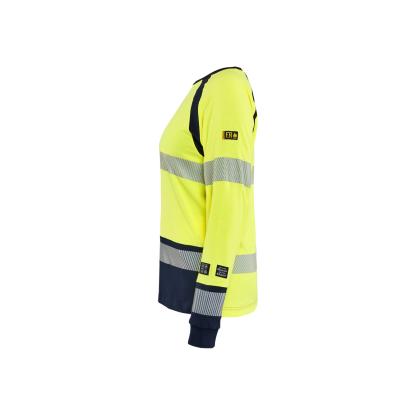 Blåkläder 3437 dame multinorm t-shirt lang ærme inherent, hi-vis gul/marineblå