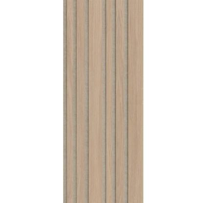 I-Wood Basic Mixed akustikpanel, ubehandlet natur, beige filt og lys kerne, egefiner, 16 x 300 mm 