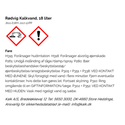 KALK Rødvig kalkvand - 18 liter