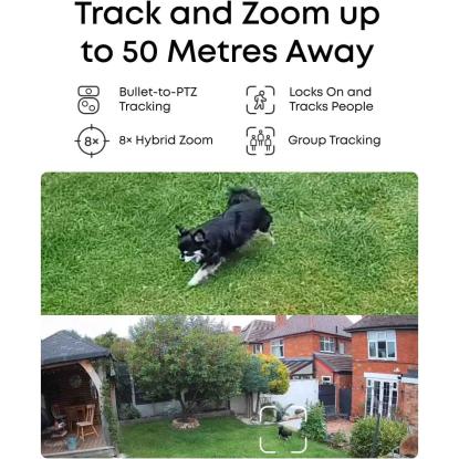 eufy S4 PoE ekstra sikkerhedskamera med 360° dreje-, vippe- og zoomfunktion, 16MP