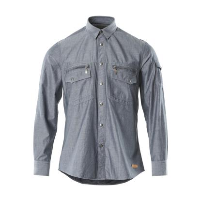 MASCOT CROSSOVER arbejdsskjorte, vasket mørkeblå denim