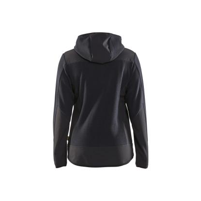 Blåkläder 5941 dame strikket jakke med softshell, antracitgrå/sort