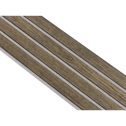 I-Wood Medio+ 4-lamel akustikpanel, sort olieret, grå filt og sort kerne, egefiner, 17 x 300 mm