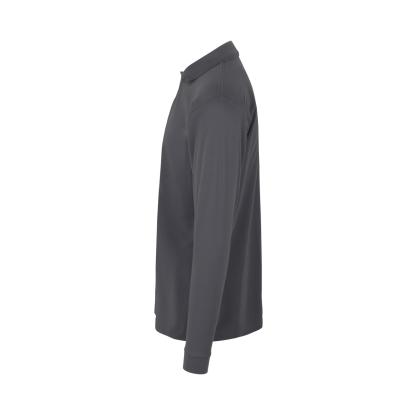 ID PRO Wear 0336 poloshirt med lange ærmer og trykknap, silver grey