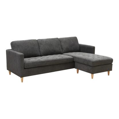 Sofa, mørkegrå med natur træben