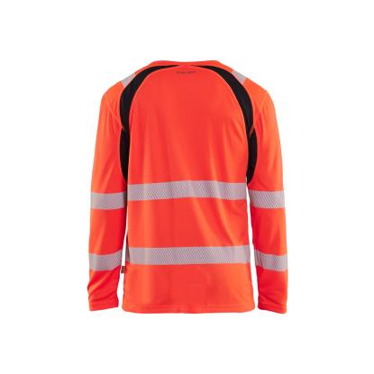 Blåkläder 3599 high vis t-shirt lang ærme, hi-vis rød/sort
