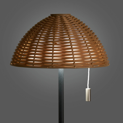 Wigan LED bordlampe, genopladelig, H32 cm, natur/sort