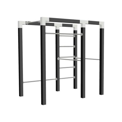 PLUS Outdoor fitness, model 2 med galvaniserede beslag, sort/fyr, 220  x  210 cm