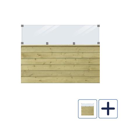 PLUS Klink profilhegn med glas, PEFC, nåletræ