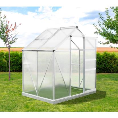 Westmann Flora 64 drivhus, aluminium/polycarbonat, sølv - 2,51 m²