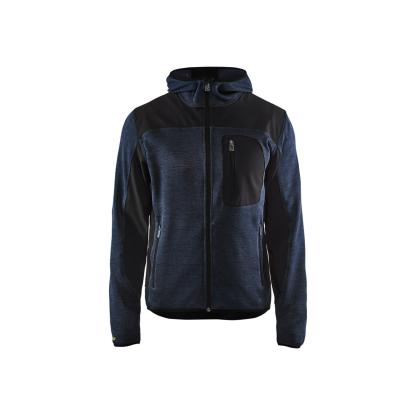 Blåkläder 4930 strikket jakke med softshell, mørk marineblå/sort