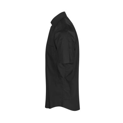 Seven Seas SS410 Poplin skjorte med korte ærmer, modern, sort
