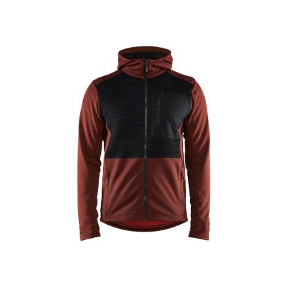 Blåkläder 3540 hættetrøje full zip, brændt rød/sort