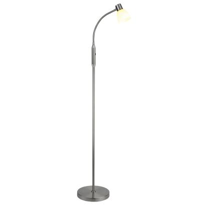 Halo Design Hudson LED gulvlampe, G9, børstet stål/opal