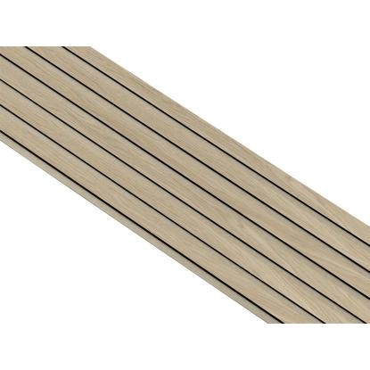 I-Wood Medio+ Original akustikpanel, ubehandlet natur, beige filt og sort kerne, egefiner, 17 x 300 mm