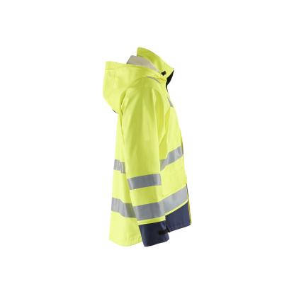 Blåkläder 4313 high vis flammehæmmende regnjakke level 2, hi-vis gul/marineblå