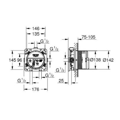 GROHE Rapido Smartbox til indbygning, 1/2"