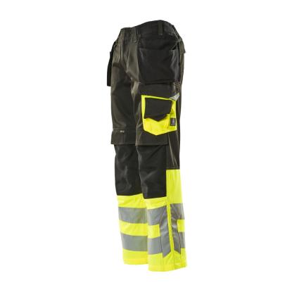 MASCOT SAFE SUPREME arbejdsbukser med hængelommer, sort/hi-vis gul