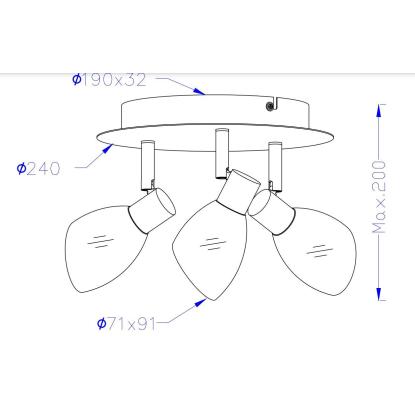 Herstal Cut 3 spotlampe, G9, sort/opal