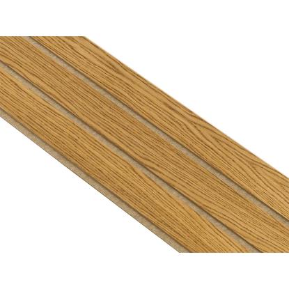 I-Wood Medio+ 3-lamel akustikpanel, brun olieret, brun filt og lys kerne, egefiner, 16 x 300 mm