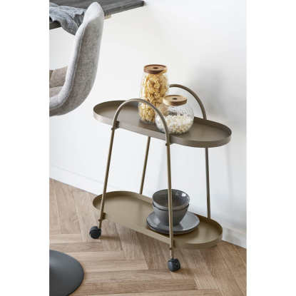 Empoli barvogn med to hylder, stål, brun, 60 cm