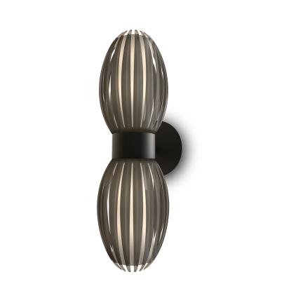 Herstal Tentacle Duo væglampe, Ø10 cm, G9, sort/røgfarvet