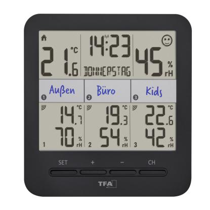 TFA Klima@Home 2 trådløst termo-hygrometer med 3 sendere