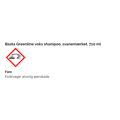 Basta greenline voks shampoo, svanemærket, 710 ml