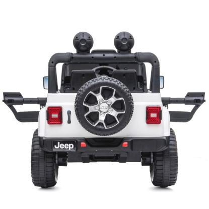 Jeep Wrangler Rubicon elbil til børn, 4 x 12V, hvid