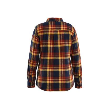 Blåkläder 3218 dame flannel skjorte, brændt rød/mørk marineblå