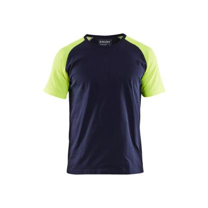 Blåkläder 3515 t-shirt, marineblå/hi-vis gul