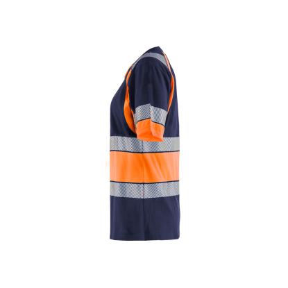 Blåkläder 3410 dame high vis t-shirt, marineblå/hi-vis orange