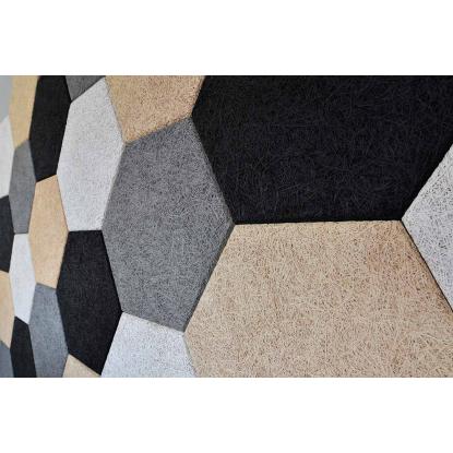 FibroTech Hexagon Multifin træbetonplade, hvid, 25 x 289 x 250 mm - 18 stk.