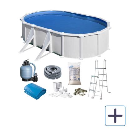 Gre by Swim & Fun oval pool med sidestøtter, hvid