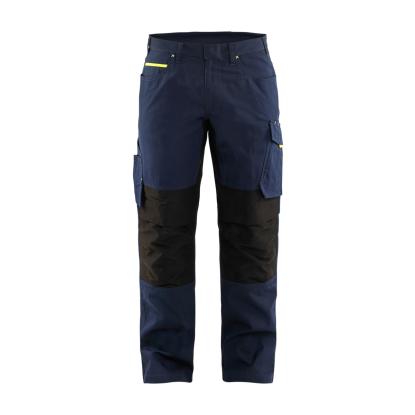 Blåkläder 1495 servicebuks med stretch, mørk marineblå/hi-vis gul