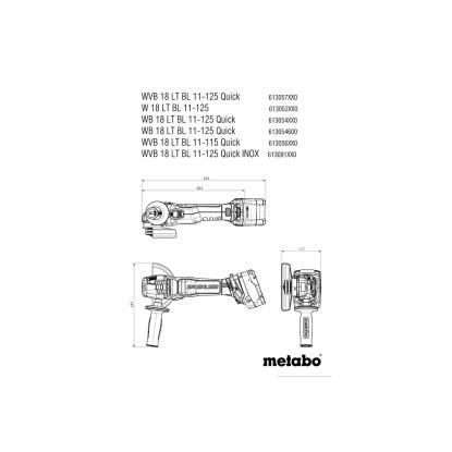 Metabo WB 18 LT BL 11-125 Quick vinkelsliber, 18V, uden batteri og lader
