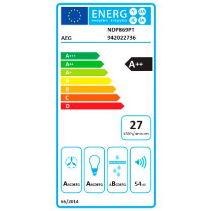 AEG 8000 AuroraTech skabsintegreret emhætte NDP869PT, sort, 90 cm